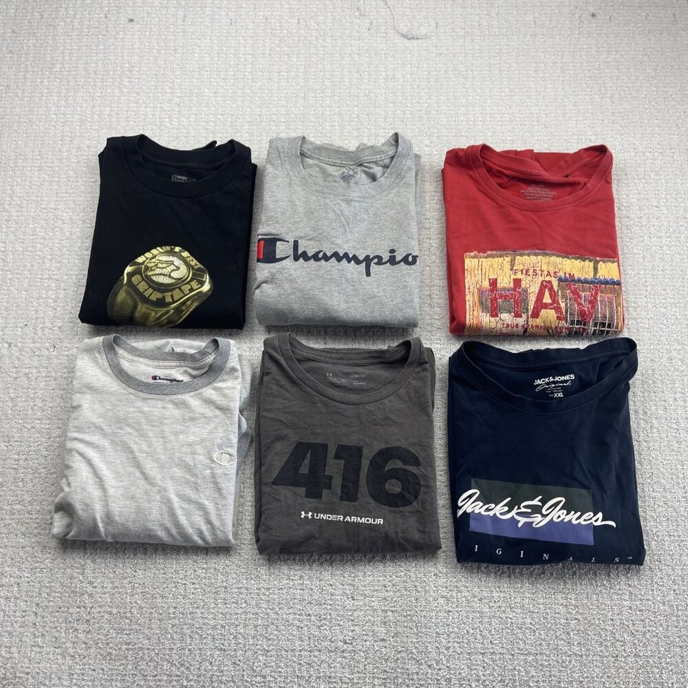 Bunlde Lot x6 Graphic Tee T-Shirts Men Sz L / XL /2XL Clear-out Y2K Retro Read